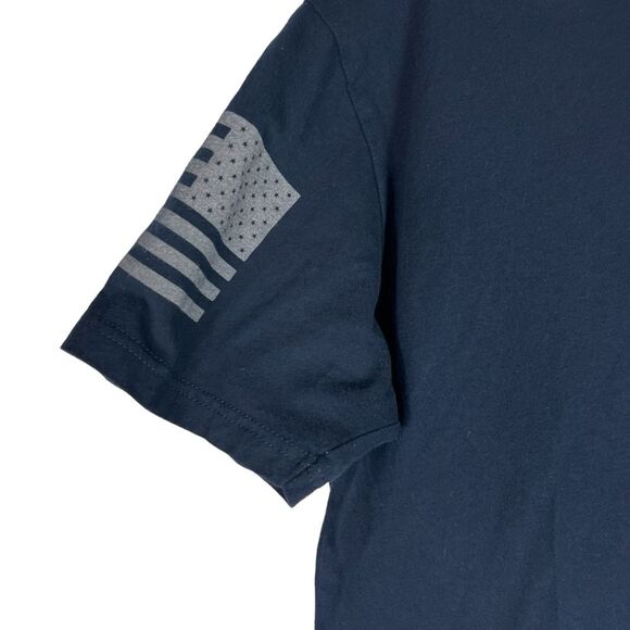 Grunt Style Navy Blue Short Sleeve T-Shirt Large US Flag Patriotic 4th of July - Picture 5 of 9